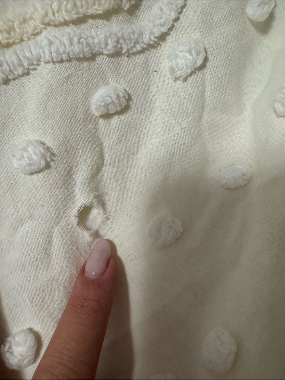Vintage cotton chenille Tufted Coverlet with Pastel Floral Embroidery cream twin - Picture 5 of 6